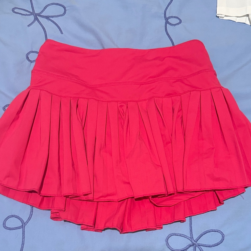 Gold Hinge Pink Pleated Athletic Skirt